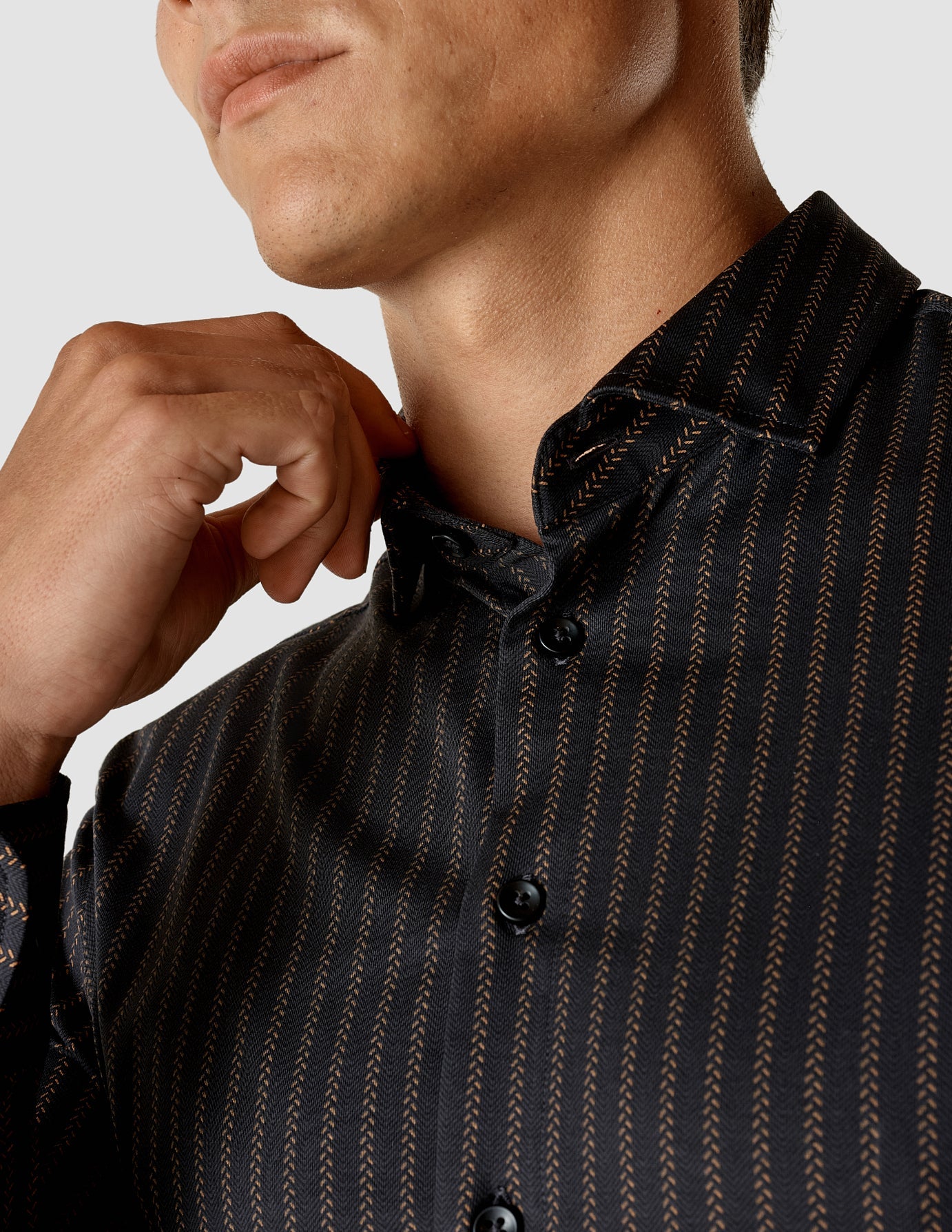 Classic Hemd Twill Rusty Black Slim